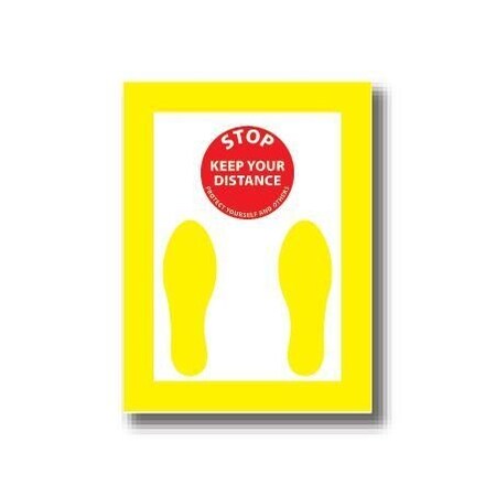 Ergomat 30in x 21in RECTANGLE SIGNS Stop Keep Your Distance / Protect Yourself And Others DSV-SIGN 630 #7081 -UEN